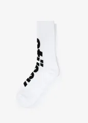 STUSSY BIG Helvetica クルー ソックス 白 ブラックのサムネイル