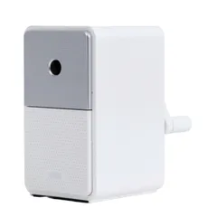 美術 文房具 オフィス用品 学校用 事務用 手動鉛筆削り 大容量ダストボックス 6.5~8mm多種鉛筆対応 自動ペン送り機能 芯の5段調整対応 入学祝い 折れ芯除去機能 シンプルデザイン ホワイト ミニ 手動 鉛筆削り deliのサムネイル