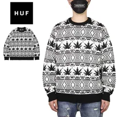 HUF ニット ハフ セーター 総柄 ジャガード メンズ レディース ブランド 大きいサイズ おしゃれ おすすめ 人気 コットンニット 綿100% スケボー スケーター ストリート huf24ho007 ナチュラル M L XLのサムネイル
