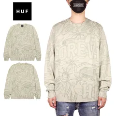 HUF ニット ハフ セーター メンズ レディース ブランド 大きいサイズ おしゃれ おすすめ 人気 綿100％ スケボー スケーター ストリート コットンニット huf24ho002 ベージュ M L XLのサムネイル