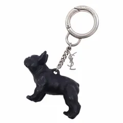 サン・ローラン(Saint Laurent) サンローラン ドッグモチーフ キーホルダー レディース ブラック 黒 アクリル 真鍮 667536JA7BE1009 犬 キーリングのサムネイル