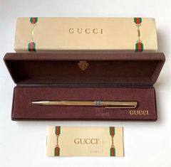 GUCCI グッチ ボールペン GG柄 ホワイト ゴールドチャーム付き 白 金