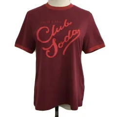 スコッチ&ソーダ SCOTCH & SODA Tシャツ カットソー プルオーバー クルーネック 刺繍 ロゴ 半袖 S 赤 ボルドー レッドのサムネイル