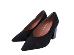 Mila Owen ミラオーウェン 本革 レザー ポインテッドトゥ チャンキー ハイヒール パンプス size36（23ｃｍ位）/黒 ■■ レディースのサムネイル