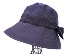 LANVIN ランバン シルク混 フラワーモチーフブローチ付き バケット ハット sizeS/紺 ■■ レディースのサムネイル