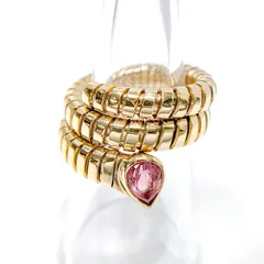 【中古】BVLGARI ブルガリ トゥボガス スネーク トルマリン リング K18YG イエローゴールド 750のサムネイル