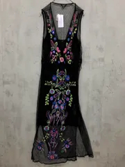 新品 GUESS ゲス CASSIA EMBROIDERED MESH DRESS ビーズ シースルードレス ワンピース sizeS/黒 ■◆◎レディースのサムネイル