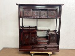 唐木家具 コーナーラック 中国家具 飾り棚 4段 花台 シェルフ アジアン