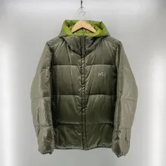 【中古】MILLET 00s リバーシブル ダウンジャケット プリントロゴ グリーン×オリーブ M ミレー[24]のサムネイル