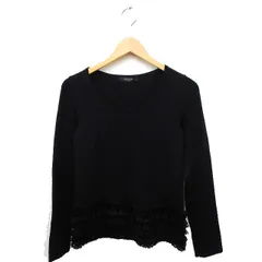 プレミアム バイ ビッキー PREMIUM BY VICKY レース フリル ニット セーター 長袖 Uネック 無地 2 ブラック 黒 /FT14のサムネイル