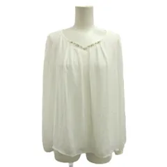 ミッシュマッシュ MISCH MASCH シャツ ブラウス F 白 ホワイト ビジュー装飾 ラウンドネック 長袖 /NP ■ECC006のサムネイル