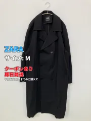ZARA ザラ アウター M ブラック 無地 ロング丈 フードなし ボタン留め メンズのサムネイル
