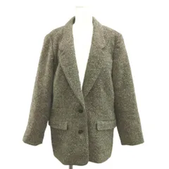 ハナエモリ HANAE MORI コート ウール 9A3 茶 ブラウン ツイード ダブルボタン 長袖 ミドル丈 /MD ■ECC006のサムネイル