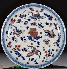 BK636　江戸期後期　古伊万里　染付 花唐草文様　大明成化年製　大皿　47㎝ BK636 江戸期後期 古伊万里 染付 花唐草文様 大明成化年製 大皿 47