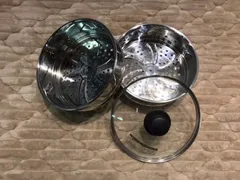 蒸し器 2段 ステンレス SUS304 IH対応 ガス対応 ガラス蓋付き 蒸し鍋 20cm セイロ 蒸籠 焼売8個のサムネイル