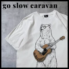 go slow caravan シロクマ ギター メガネ Tシャツ サイズ3（MからL相当） ホワイト 白T 丸胴 綿100% アニマル プリントのサムネイル