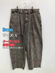 Beno ビーノ デニムパンツ L グレー フルレングス 無地 ワイド・ルーズ テーパード レギュラー ヴィンテージ レディースのサムネイル