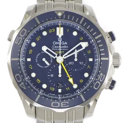 オメガ OMEGA 腕時計 シーマスター ダイバー 300M 212.30.44.52.03.001 コーアクシャル クロノメーター GMT クロノグラフ デイト スモールセコンド 回転ベゼル 夜光 SS ブルー文字盤 自動巻き 【箱・保付き】 【中古】のサムネイル