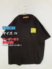 UNION ユニオン Tシャツ/カットソー Ⅳ ブラック ロング丈 前面プリント バックプリント ブランドロゴ 半袖 クルーネック(丸首) メンズ レディースのサムネイル