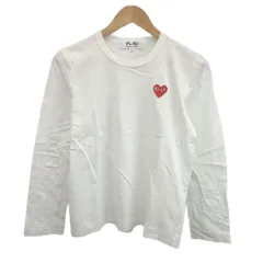 プレイコムデギャルソン PLAY COMME des GARCONS カットソー Tシャツ ロンT L 白 ホワイト ロゴワッペン クルーネック 長袖 AZ-117 /MD ■GY19のサムネイル