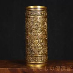 銅器 細工 双龍戯珠龍興天下茶壺 茶道具 香道具 装飾品 工芸品 置物