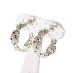 シャネル CHANEL ロゴ フープ ピアス シルバー925 レディース