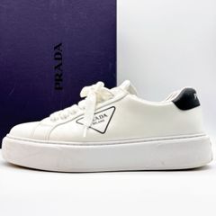 美品✨️ プラダ レザー スエード ローカット ホワイト メンズ 26cm