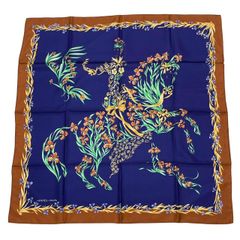 美品 HERMES エルメス カレ90 LES RIVIERES DE BABEL バベルの川