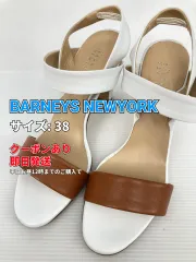 BARNEYS NEWYORK バーニーズニューヨーク サンダル 38 ホワイト 無地 太ヒール ストラップあり レディースのサムネイル