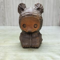熊ボッコ 親子 2体セット 木彫り 熊 北海道 民芸品 昭和レトロ - メルカリ