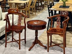 螺鈿細工 椅子2脚 テーブル 中国美術 引き取り.手渡し限定 大田区大森
