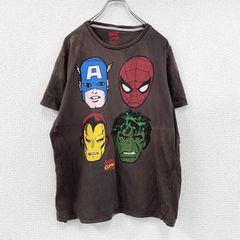 MARVEL COMICS 마블 코믹스 반소매 T 셔츠 캐릭터 T 갈색 브라운 XL 사이즈 헌옷 [가격 인하 협상 OK!]