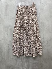 新品 MISCH MASCH ミッシュマッシュ レオパード柄 ティアード フレア ロング スカート sizeM/ブラウン ■◆◎レディースのサムネイル