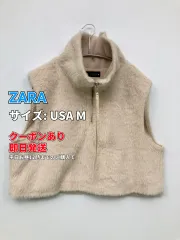 ZARA ザラ ベスト USA M アイボリー 無地 レディースのサムネイル