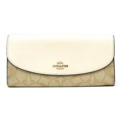 ✾新品未使用✾コーチCOACH ホワイト×ブラウンかぶせ長財布 CU161
