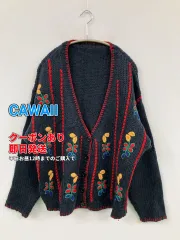 CAWAII カーディガン/ボレロ ブラック ウール・ニット 花柄・ボタニカル柄 ストライプ柄 ミドル丈 長袖 レディースのサムネイル