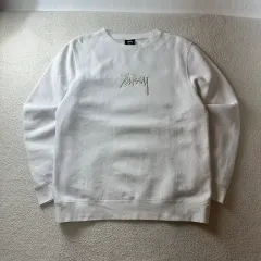 100 STUSSY ステューシー USA 刺繍 ロゴ 白 コットン スウェットのサムネイル