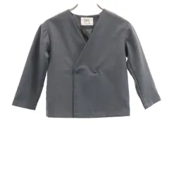 美品 ZARA ザラ ダブルブレスト ノーカラージャケット 6-7 チャコールグレー キッズ 古着のサムネイル