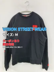 VISION STREET WEAR ヴィジョンストリートウェア スウェット M ブラック コットン ワンポイント ブランドロゴ 長袖 メンズ レディースのサムネイル