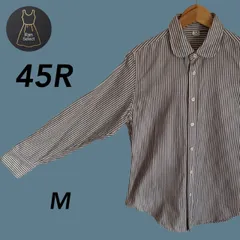 【薄オックスのプティローファーシャツ】45R ストライプ M 2 45rpm フォーティファイブアール レディース 日本製 長袖 丸襟 コットンブラウス 50430331日本製 RanSelectのサムネイル