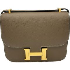 エルメス HERMES サックアデペッシュDPLG □F刻 カーキ シルバー金具