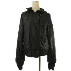 トミーガール tommy girl 中綿ジャケット ブルゾン フード ジップアップ 裏地キルティング チェック柄 ブラック  Mのサムネイル