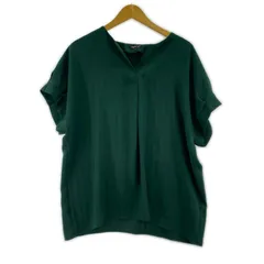 INDIVI インディヴィ ストライプ スキッパー フレンチスリーブブラウス size15/グリーン系のサムネイル