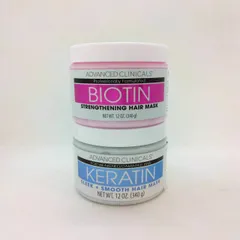 Advanced Clinicals アドバンスドクリニカルズ ケラチン ビオチン スムージング ヘアマスク 340g 2個セット 大容量 リペアマスク ヘアトリートメントのサムネイル