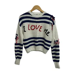 Desigual(デシグアル) 長袖セーター サイズXS レディース美品  - 白×ブルー×マルチ クルーネックのサムネイル