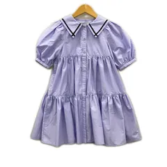 ANNA SUI アナスイ ティアード パフスリーブ ロングワンピース size130/ラベンダー系のサムネイル