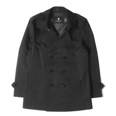 【美品】BLACK LABEL CRESTBRIDGE ブラック レーベル クレストブリッジ コート ブラック 黒 サイズ:M  裏地チェック ポリエステルツイル ダブルブレストコート アウター ジャケット 上着【メンズ】【中古】のサムネイル