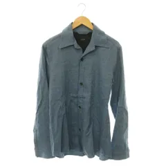 エーケーエム AKM S091 WAHSABLE ITALY LINEN wrinkle shirts シャツ 長袖 リネン XL ブルー /HK ■OS ■SHのサムネイル