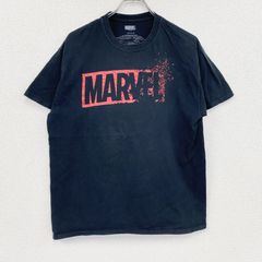 MARVEL 마블 반소매 프린트 T셔츠 데카 로고 크루넥 블랙 블랙 L사이즈 헌옷[가격 인하 교섭 OK!]