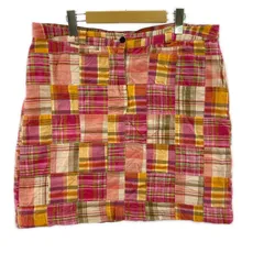TOMMY HILFIGER トミーヒルフィガー チェック パッチワークミニスカート size14/ピンク×オレンジ系のサムネイル